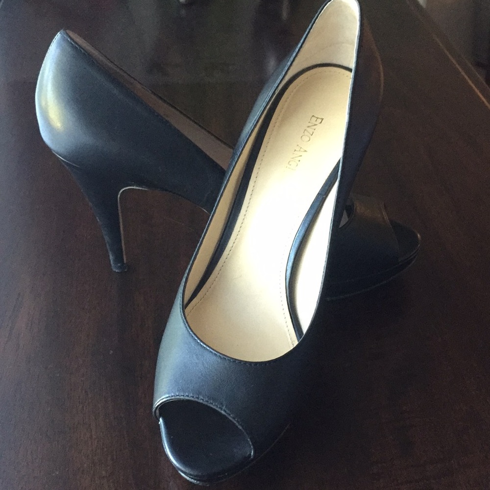 Enzo Anciolini black peep toe high heel